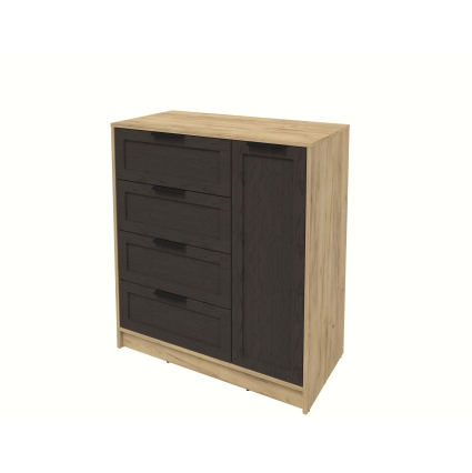 Тумба Тренд КТ-Т90 (Дуб золотой ЛДСП/ Дуб английский ЛМДФ) Ш900 В1020 Г451